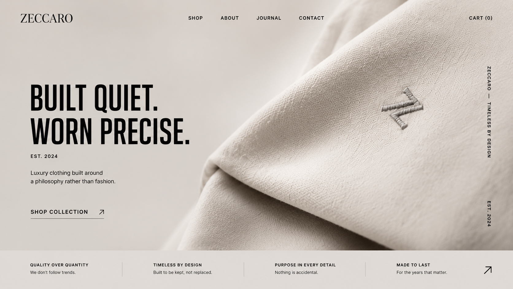 ZECCARO — luxury clothing brand identity